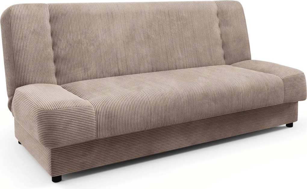 Sofa z Funkcją Spania PIANO Rozkładana Wersalka Dwuosobowa Beżowa Sztruksowa Nowoczesna do Salonu