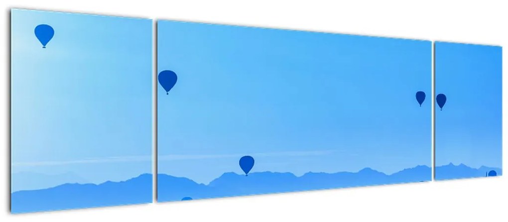 Obraz - Balony nad krajobrazem (170x50 cm)