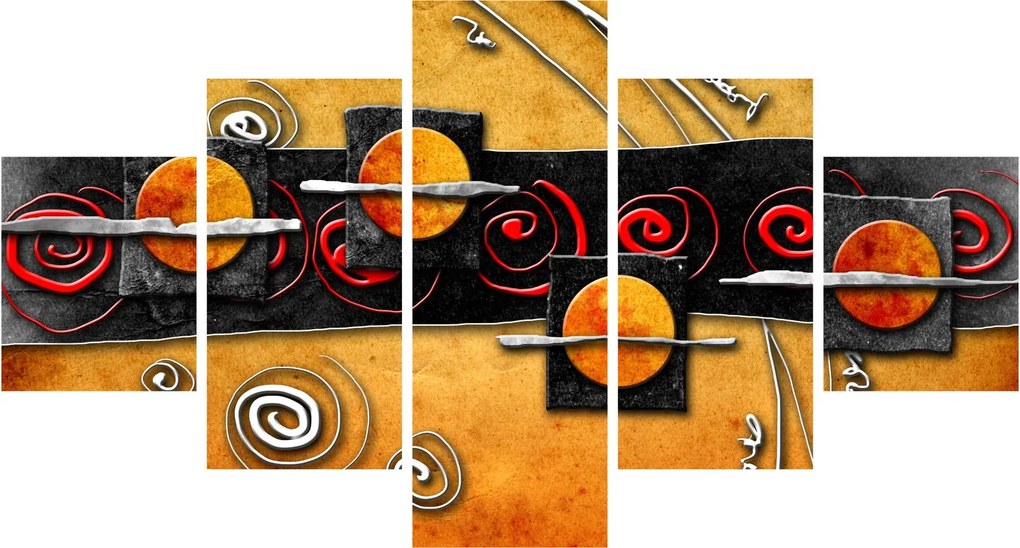 Abstrakcyjny obraz - Planety (125x70 cm)