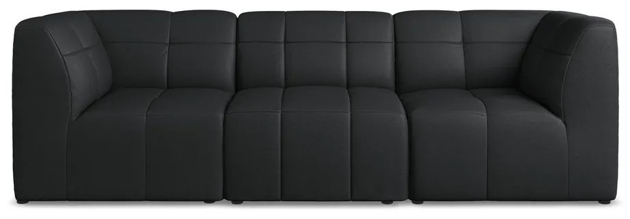 Czarna sofa z imitacji skóry 255 cm Aloha – Makamii