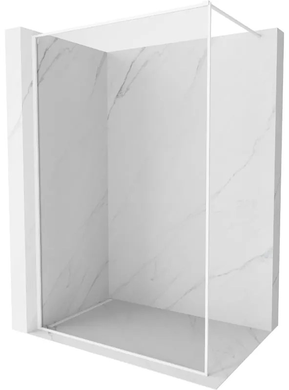 Mexen Kioto-F ścianka prysznicowa Walk-in z ramką 135 x 202 cm, transparent 8 mm, biała - 800-135-104-20-00