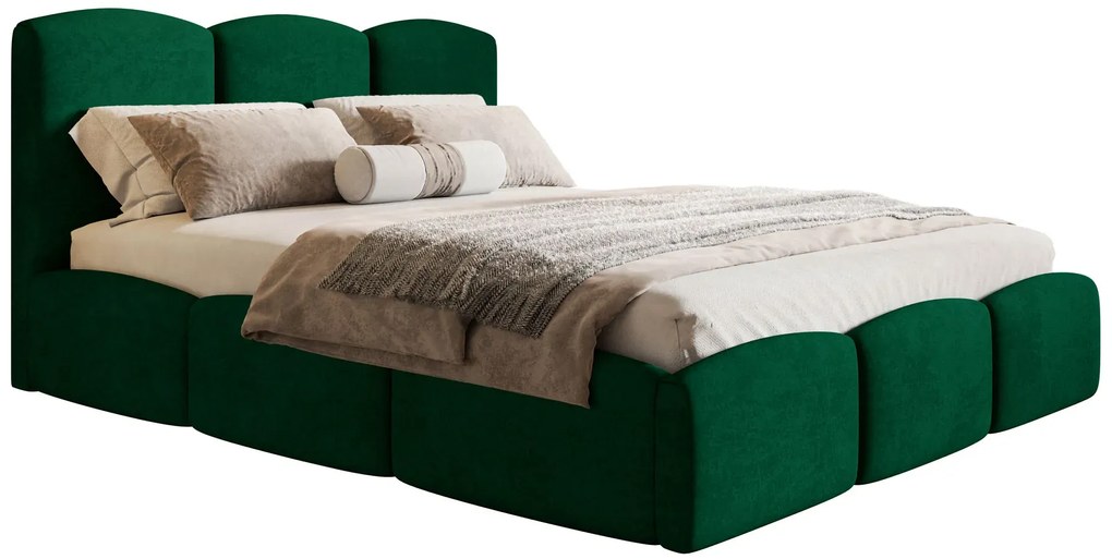 Dwuosobowe łóżko tapicerowane z pojemnikiem 180x200 Erma 3X - 36 kolorów