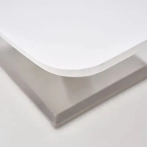 Stół MISTRAL 160(220)x90 biały/srebrny rozkładany HALMAR
