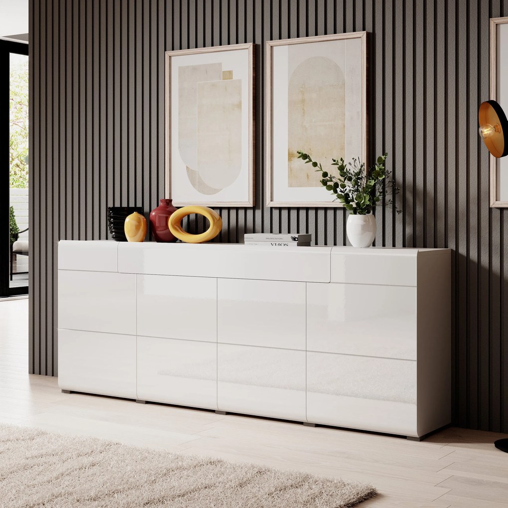 Komoda IBIZA - Biały / Front Biały / 208 cm
