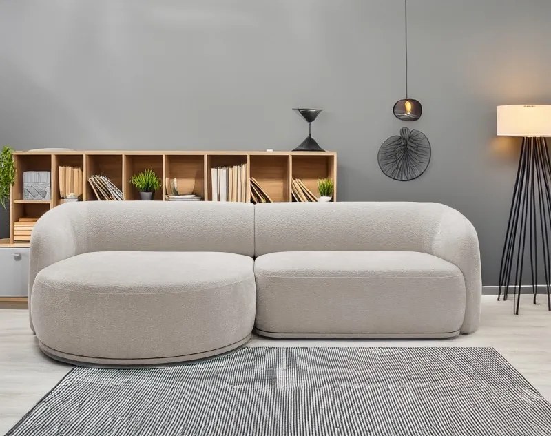 Narożnik NOBO Lewostronny system modułowy tkanina DressME 02 Jasny Szary