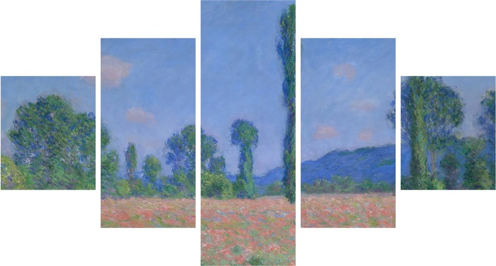 Obraz - Claude Monet, Poppy Field (Giverny), reprodukcje (125x70 cm)