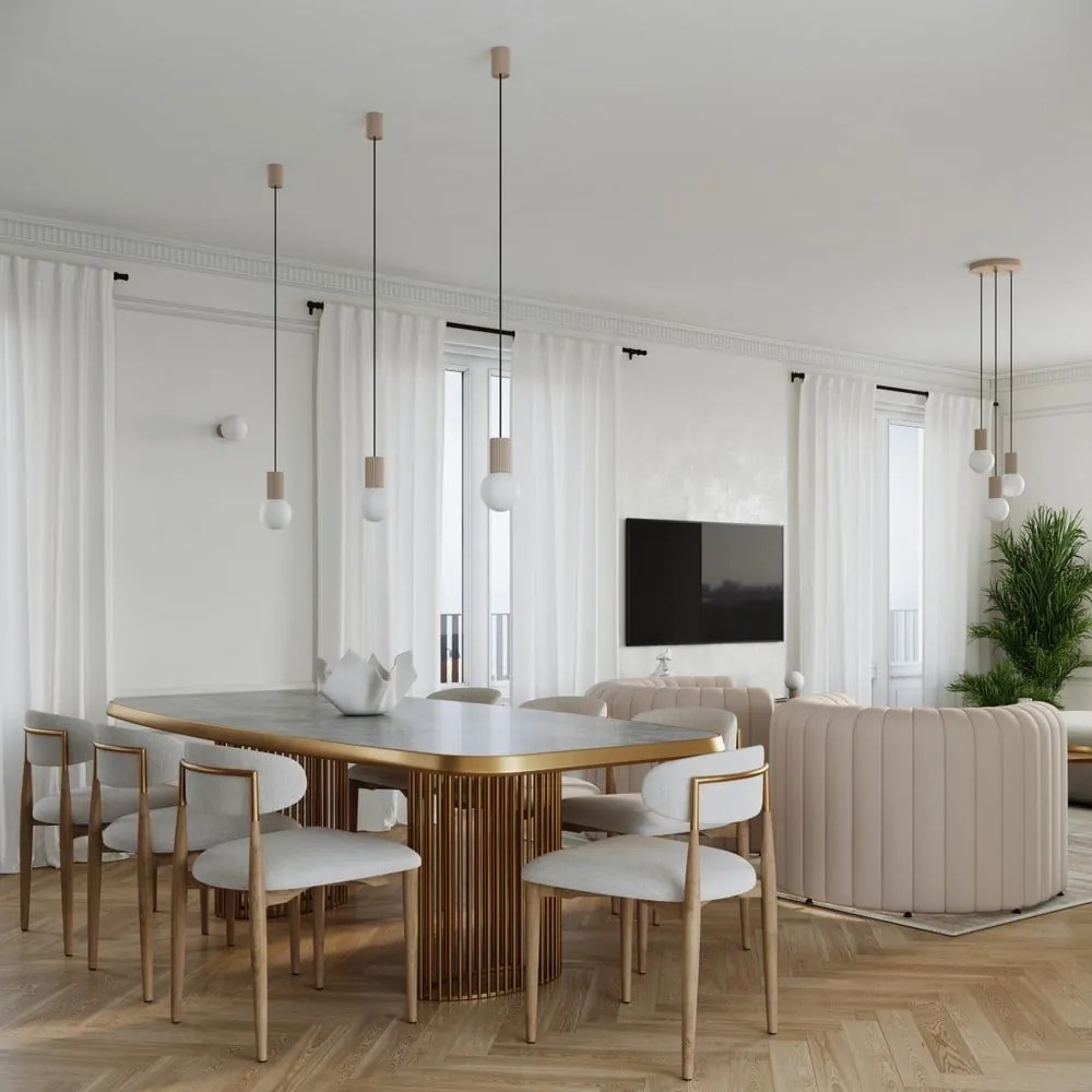 Szarobrązowa lampa stołowa ze szklanym kloszem (wysokość 19 cm) Orbital – Nice Lamps