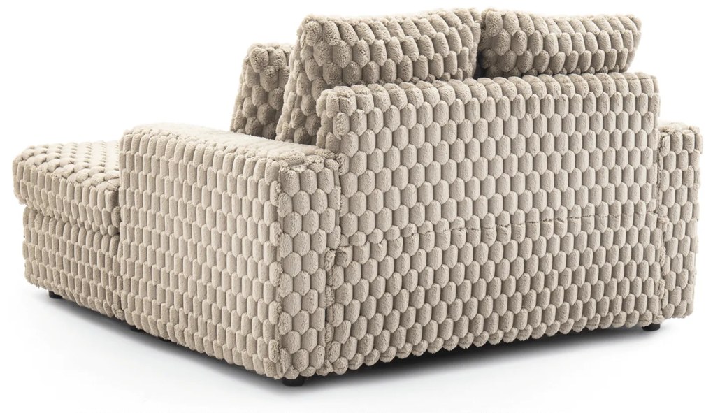 Fotel Wypoczynkowy Sofa KOBEL Beżowy Pluszowy Nowoczesny