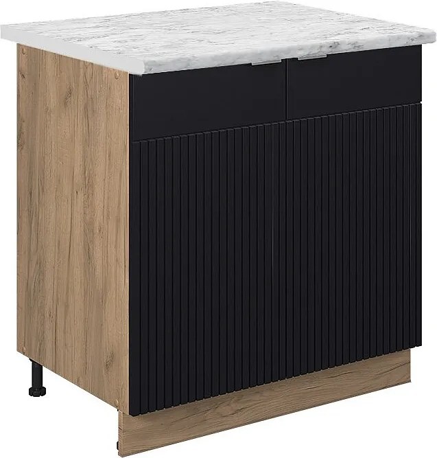 Szafki kuchenne czarne paski 80x60x82 fame-line