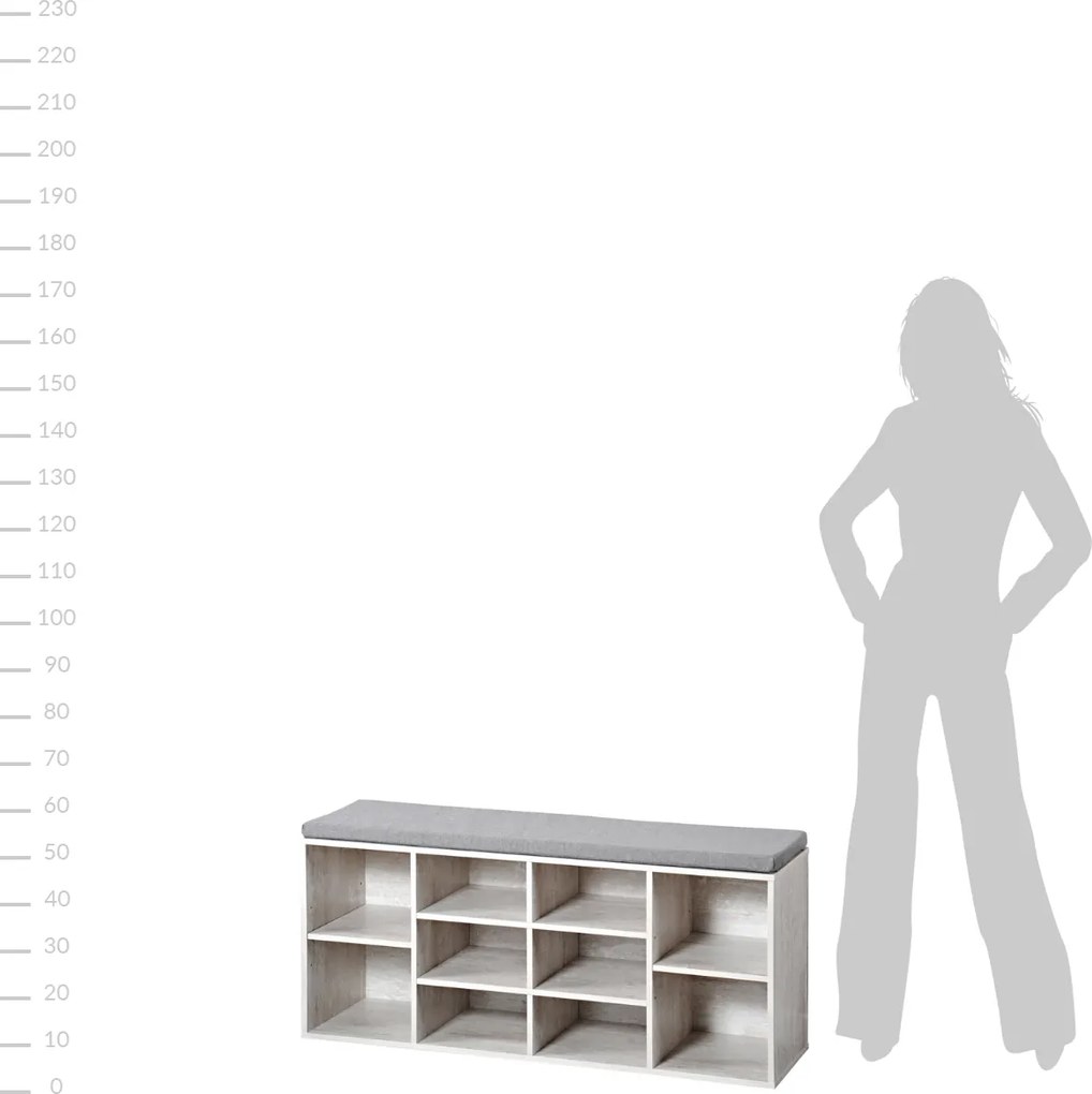 Szafka na buty z siedziskiem, 103,5 x 29,5 x 48 cm