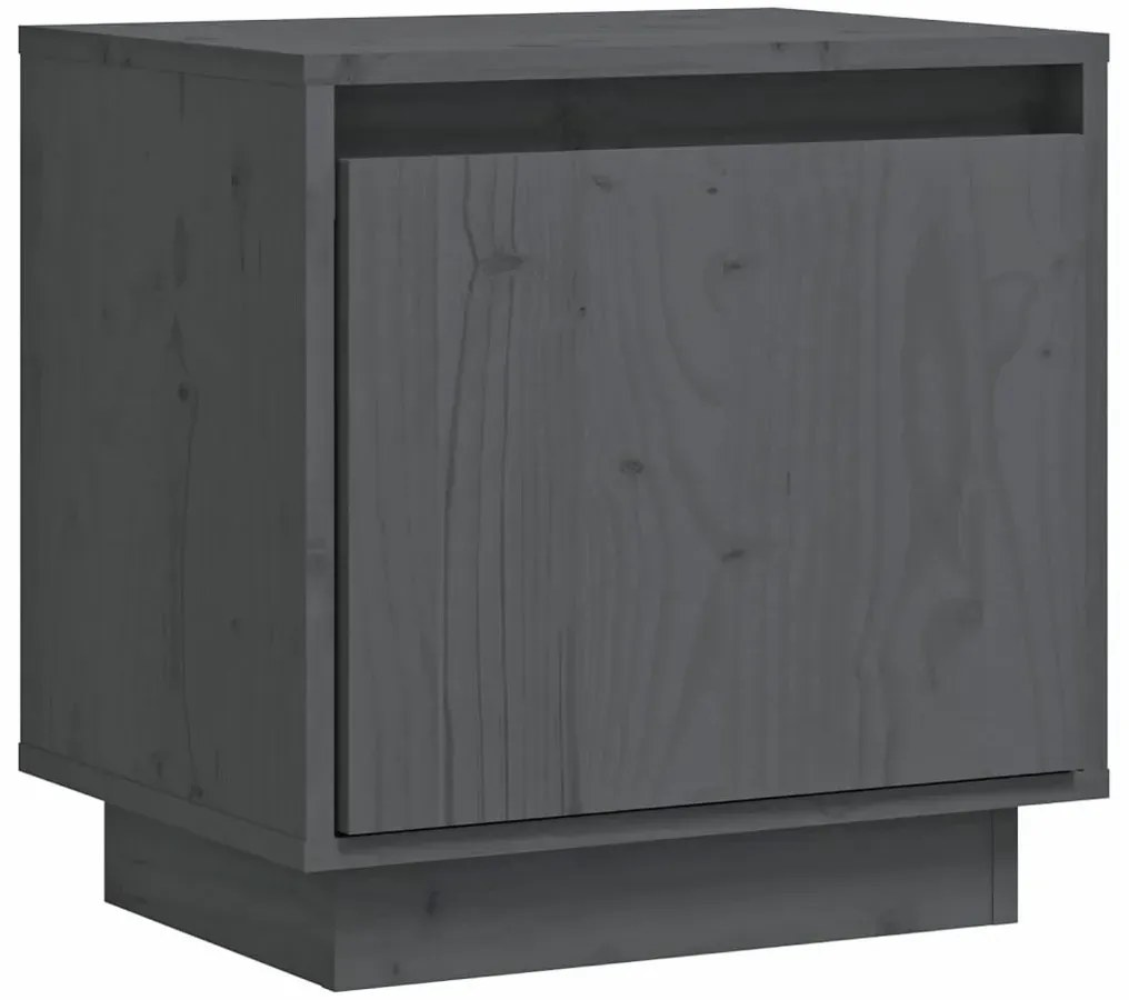 Szara drewniana szafka nocna do sypialni - Nivela