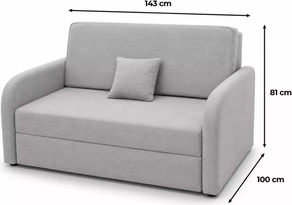 Sofa amerykanka Beti z funkcją spania i pojemnikiem na pościel – nowoczesna kanapa rozkładana
