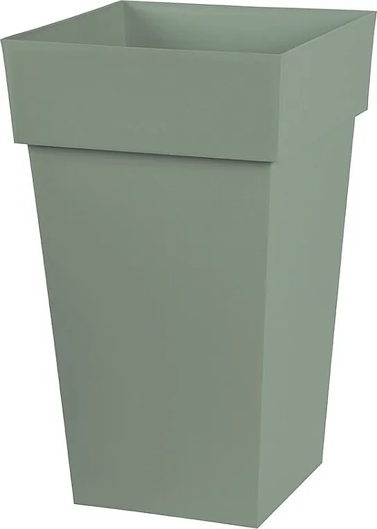 Kwadratowy doniczka Toskania 39 x W.65 cm - Zielony laurowy - Solidny i kolorowy