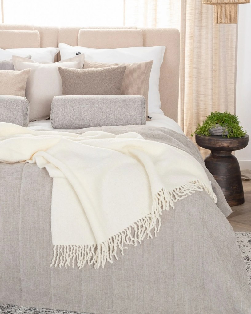Pled Boucle 140x200cm white cream