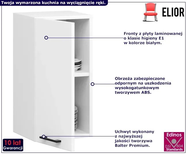 Biała górna szafka kuchenna 40 cm Lomeni 4X