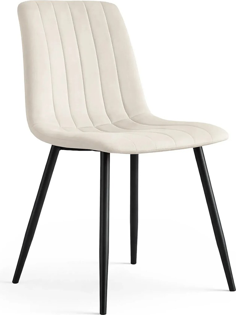 Zestaw 4 kremowych krzeseł pikowanych Z3-N08