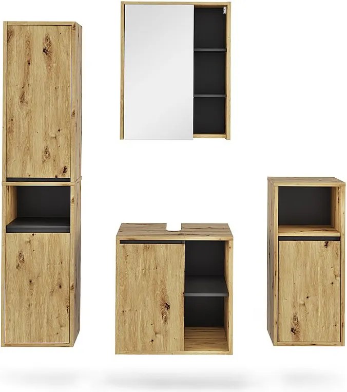 Zestaw mebli łazienkowych artisan/szary 60x45.5x60 viola