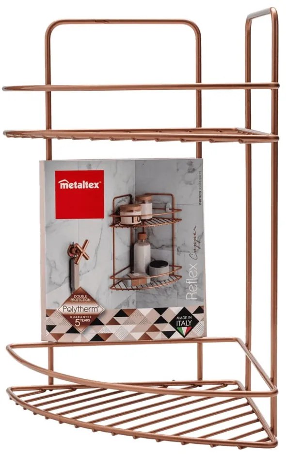 2-poziomowa narożna półka łazienkowa Metaltex Copper