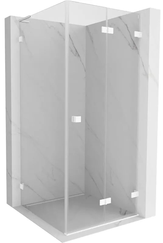 Mexen Lunar-F L kabina prysznicowa składana prawa 70 x 70 cm, transparent, biała - 836L-070-070-20-00-P