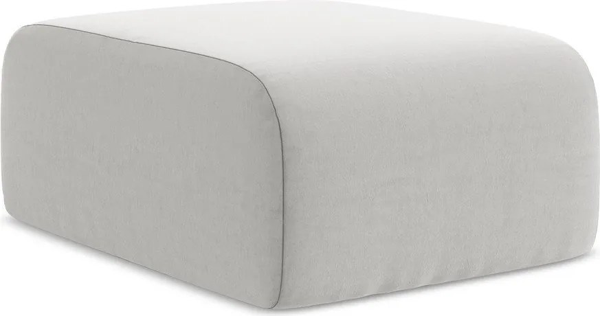 Jasnoszary aksamitny podnóżek Lani – Makamii