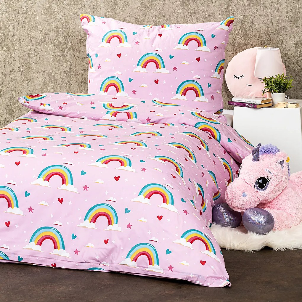 4Home Dziecięca pościel bawełniana Rainbow, 140 x200 cm, 70 x 90 cm, 140 x 200 cm, 70 x 90 cm
