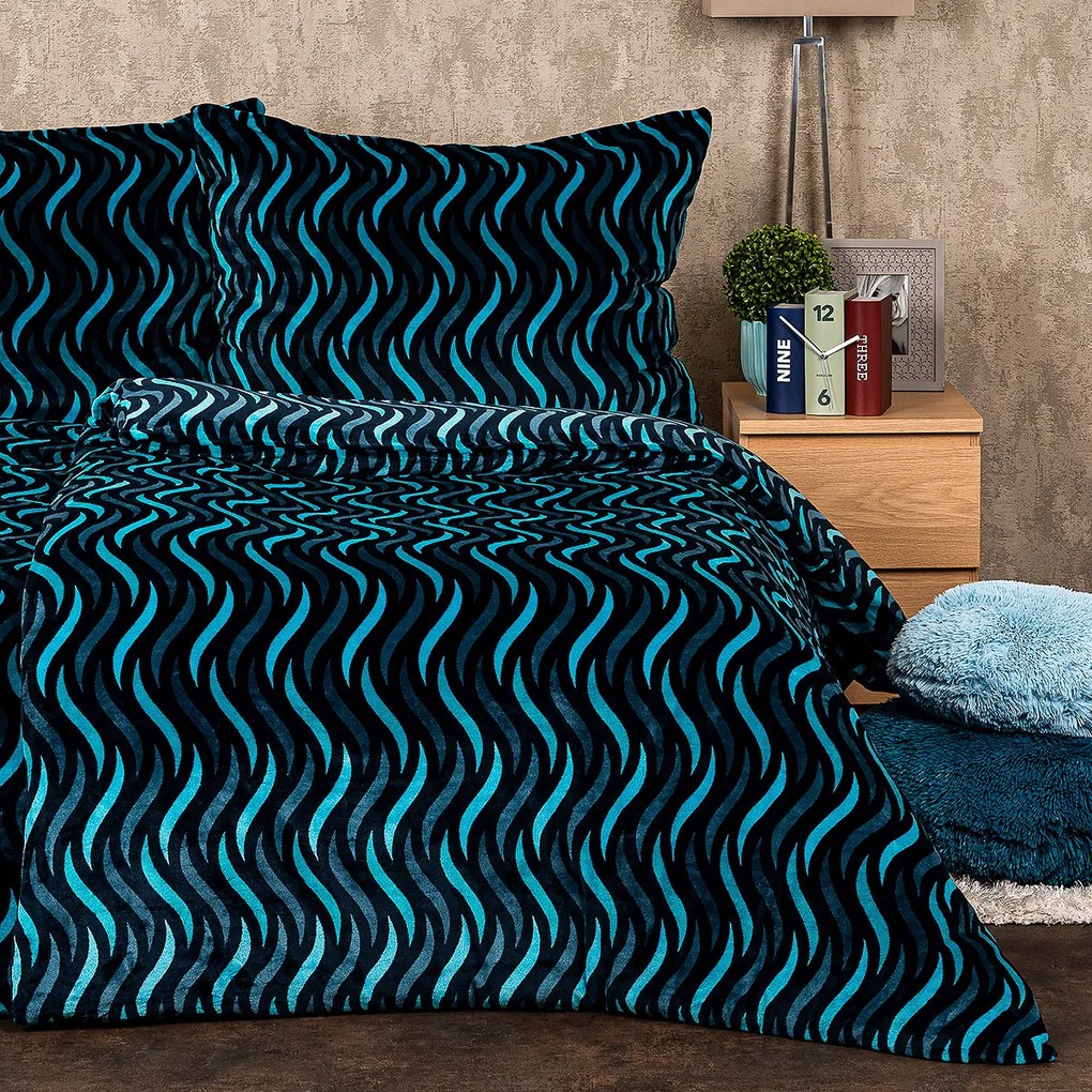 4Home Pościel Wave mikroflanela, 160 x 200 cm, 70 x 80 cm