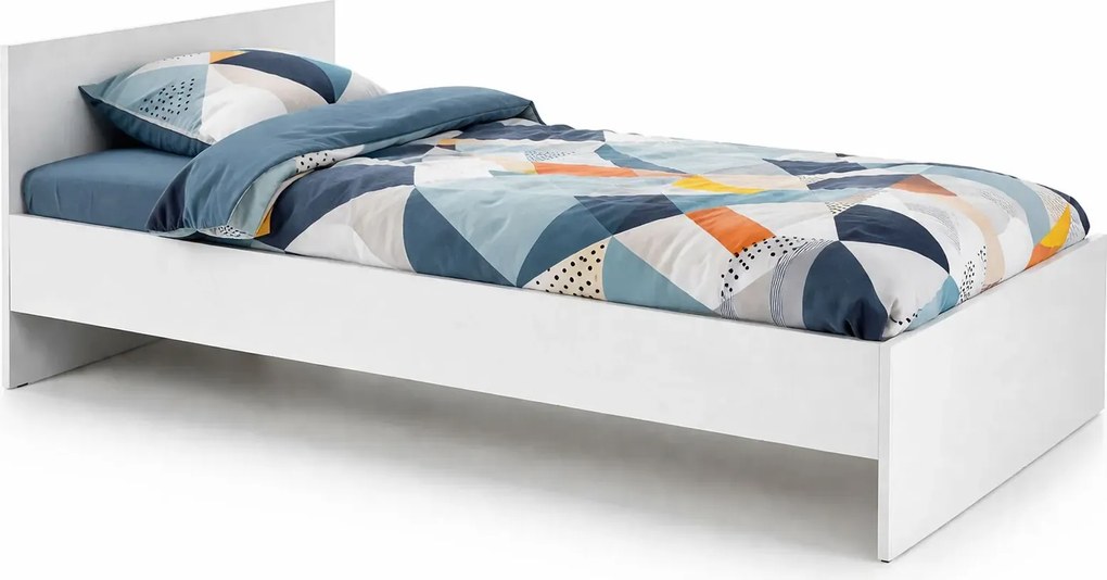 Białe skandynawskie pojedyncze łóżko H6-W92