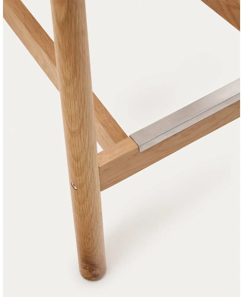 Hoker z litego drewna dębowego w naturalnym kolorze (wysokość siedziska 65 cm) Yalia – Kave Home