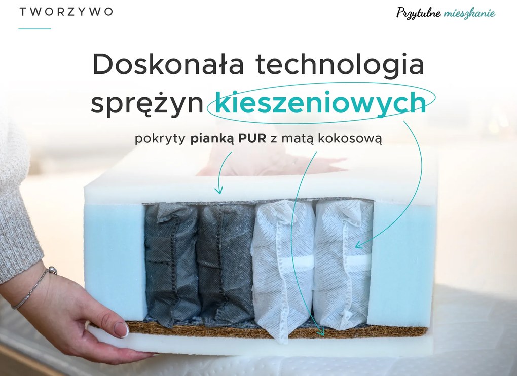 Mata kokosowa COCO MAXI 20 cm 90 x 200 cm Ochrona materaca: BEZ ochraniacz na materac