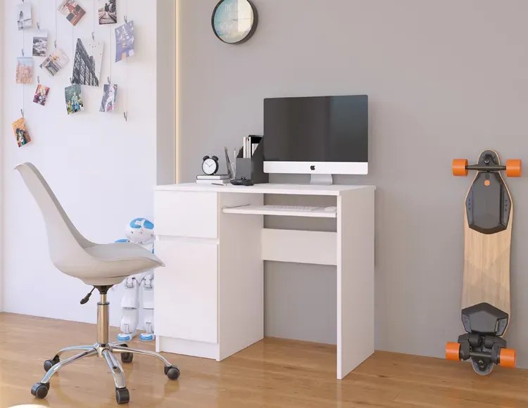 Białe biurko dla dzieci z szufladą W6-H55
