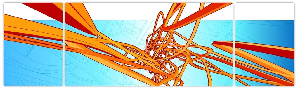 Obraz - Splecione linie, abstrakcja (170x50 cm)