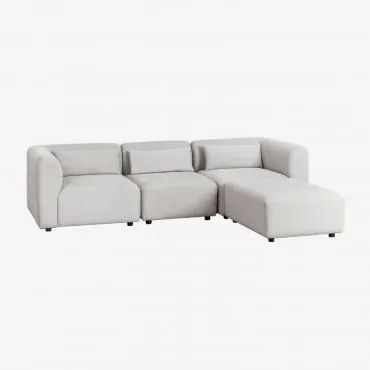 Sofa Modułowy 3-częściowy Z Pufem Fogler Tkaniny Jasnoszary - Sklum