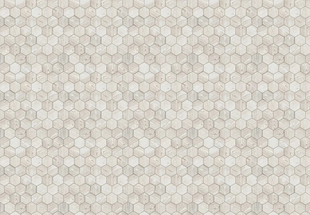 Fototapeta - Drewniane sześciokąty (196x136 cm)