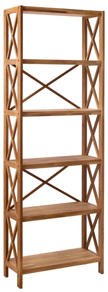 Regał z litego drewna dębowego w naturalnym kolorze 70x198 cm X-Shelf – Unique Furniture
