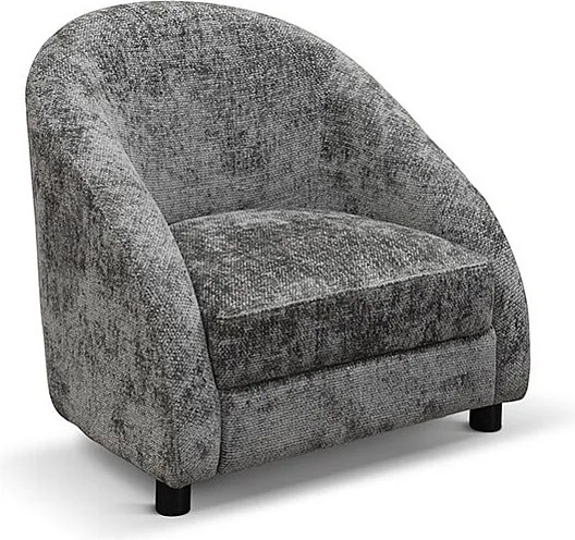 Niski fotel w szarej tkaninie - GRENOBLE