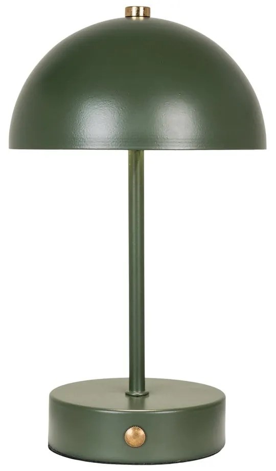 Ciemnozielona lampa stołowa LED z metalowym kloszem (wysokość 25 cm) Holt – House Nordic
