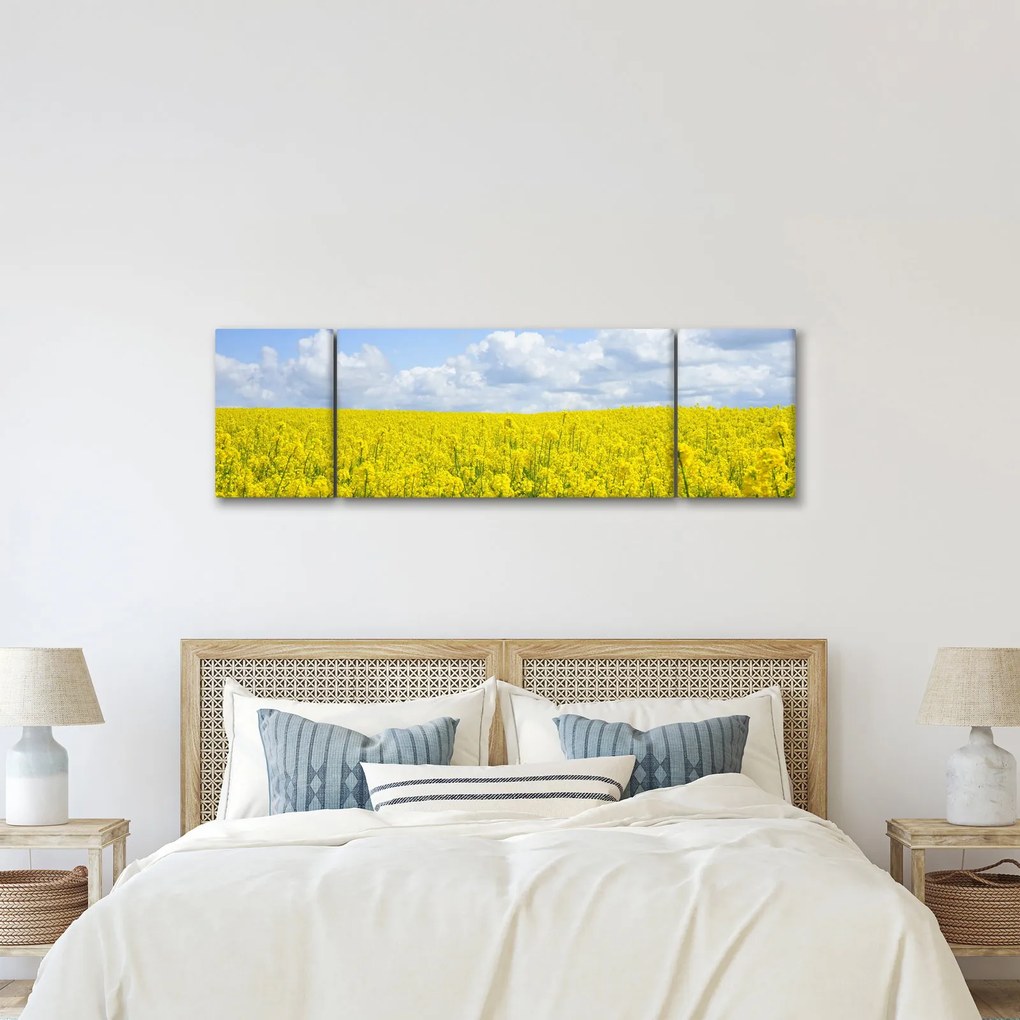 Obraz żółtego pola (170x50 cm)
