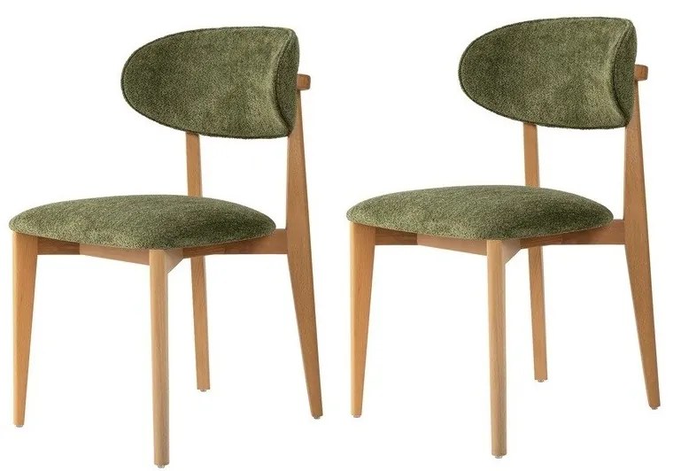 Zestaw krzeseł do jadalni Lionte Green and Light Oak, 2 szt.