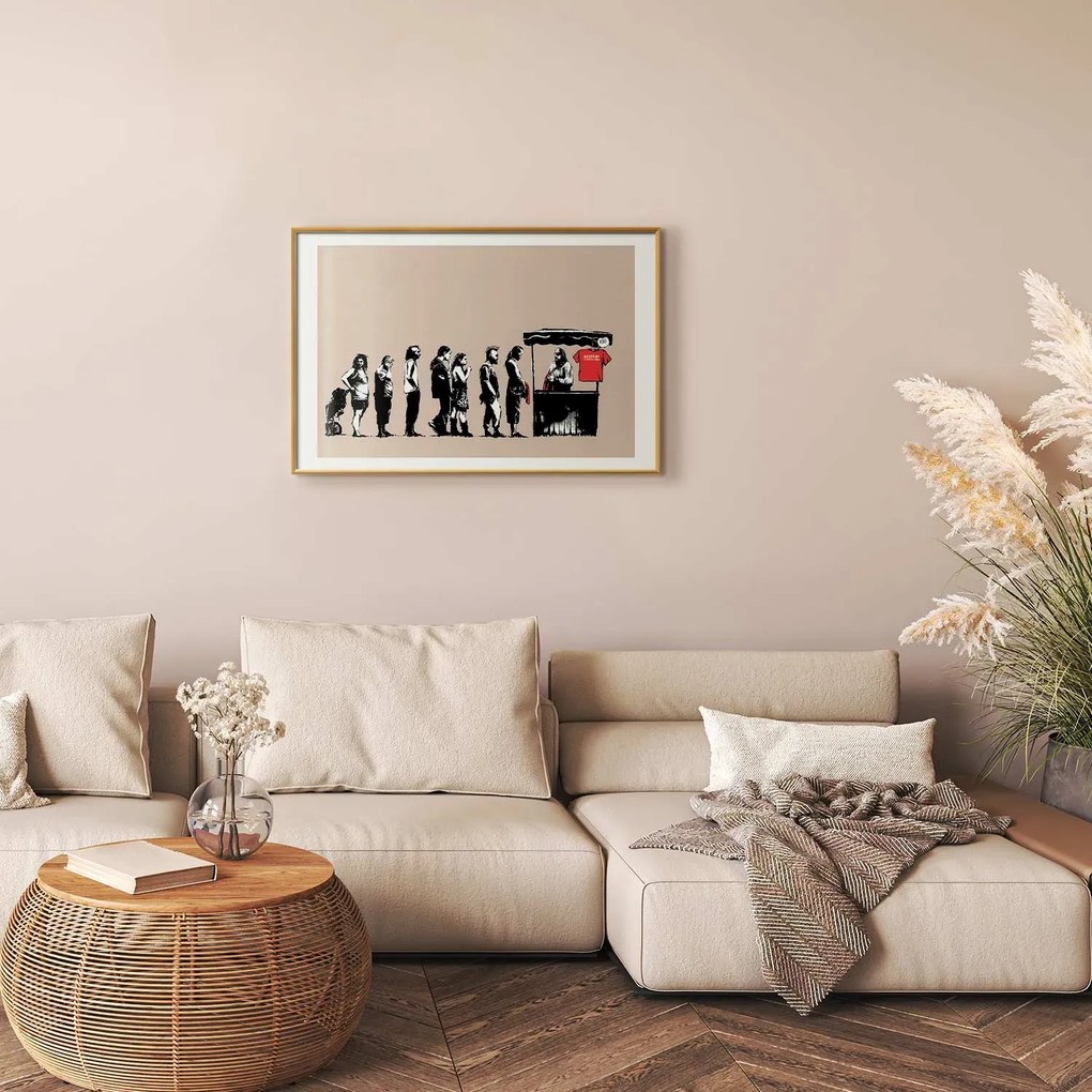Plakat Zniszczyć kapitalizm 30x21 cm z ramą złotą z marginesem ARTGEIST B