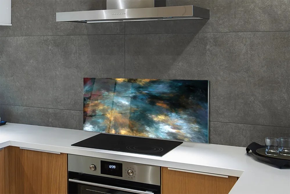 Panel szklany do Kuchni Barwna Abstrakcja Malarska