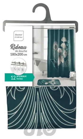 Zasłona prysznicowa 180x200 cm Ginkoblue – douceur d'intérieur