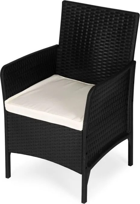 Zestaw 2 foteli ogrodowych Livora 002 z poduszkami, kolor czarny