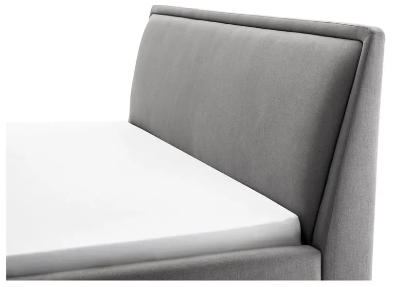 Jasnoszare tapicerowane łóżko dwuosobowe ze schowkiem i stelażem 180x200 cm Frieda – Meise Möbel
