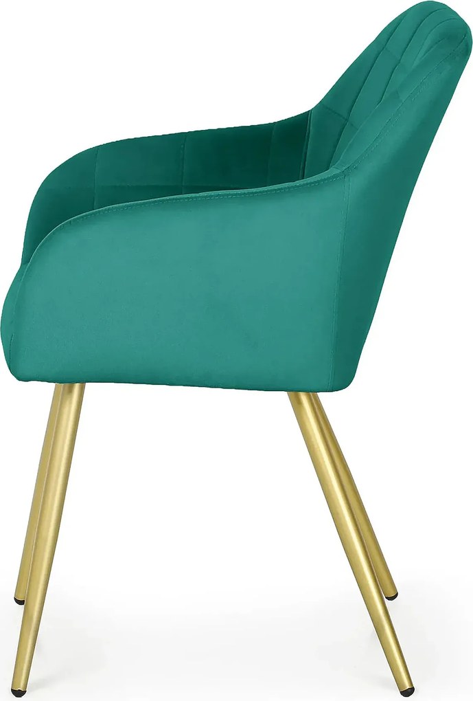 Zestaw 4 zielonych krzeseł pikowanych w stylu glamour S4-R99