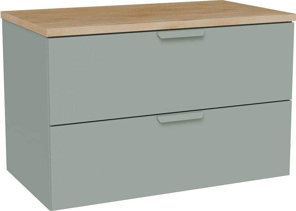 Wisząca szafka podumywalkowa z półką – Zielony szałwiowy – S80 cm – AVORELI