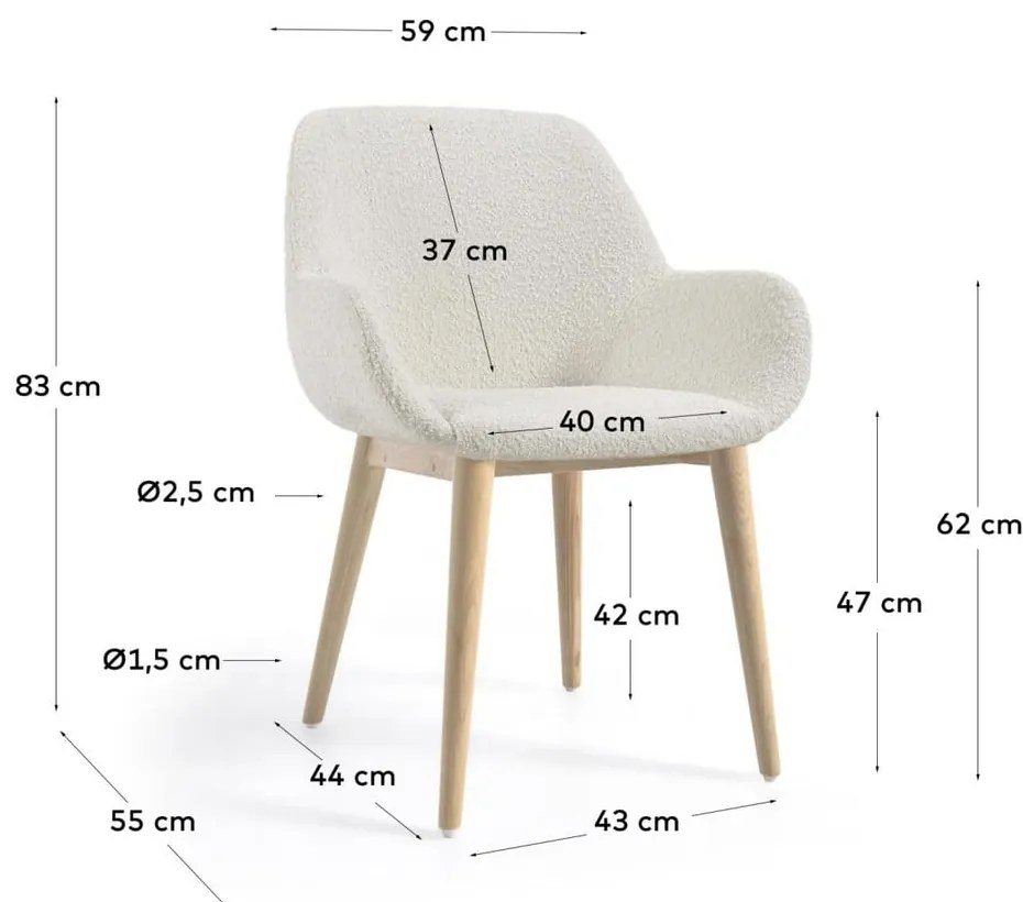 Białe krzesło Konna – Kave Home