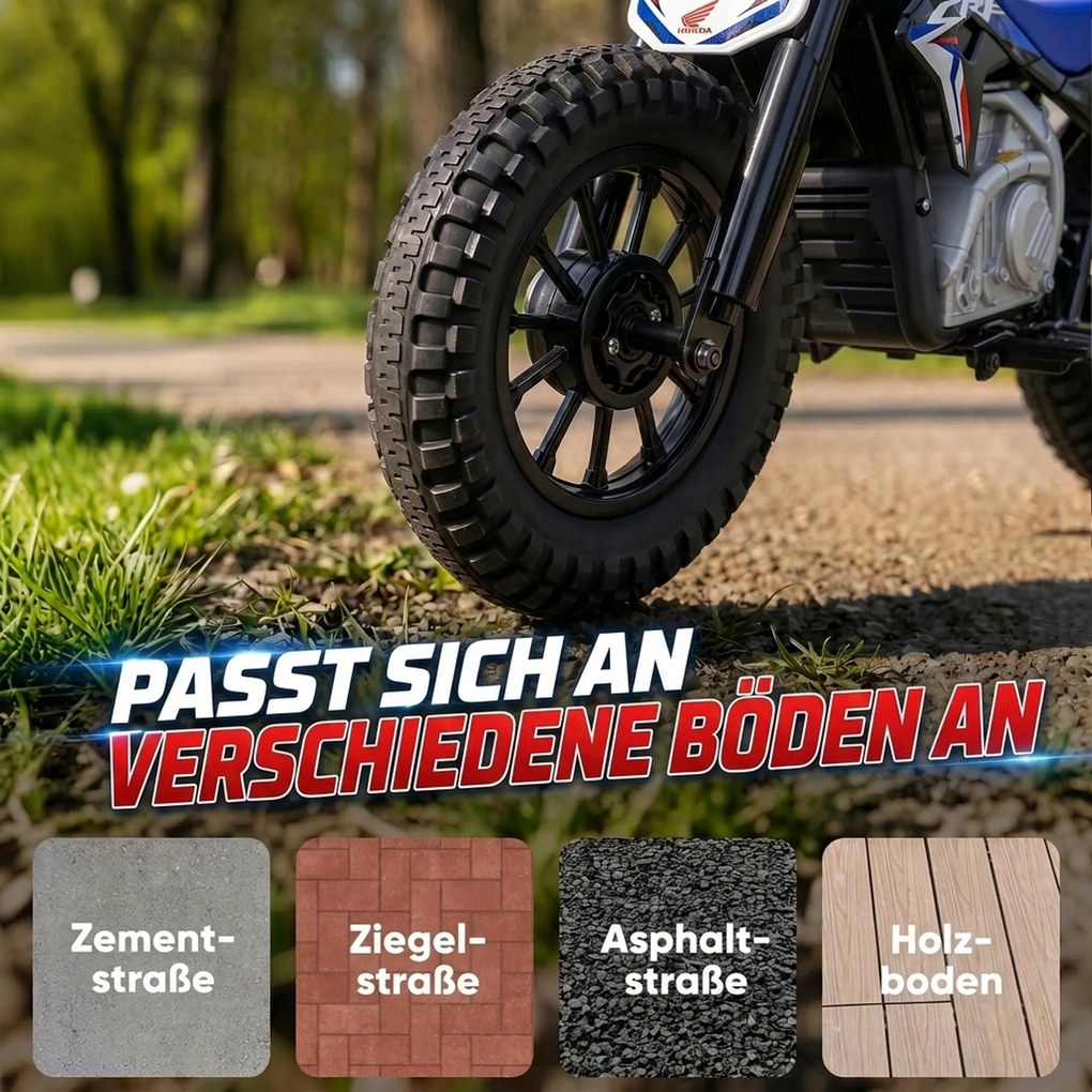 AIYAPLAY Elektryczny motocykl dla dzieci HONDA CRF 450R 12 V Motocross z silnikiem 35 W, akumulatorem litowo-jonowym, tylnym zawieszeniem, 12-calowymi kołami | Aosom PL