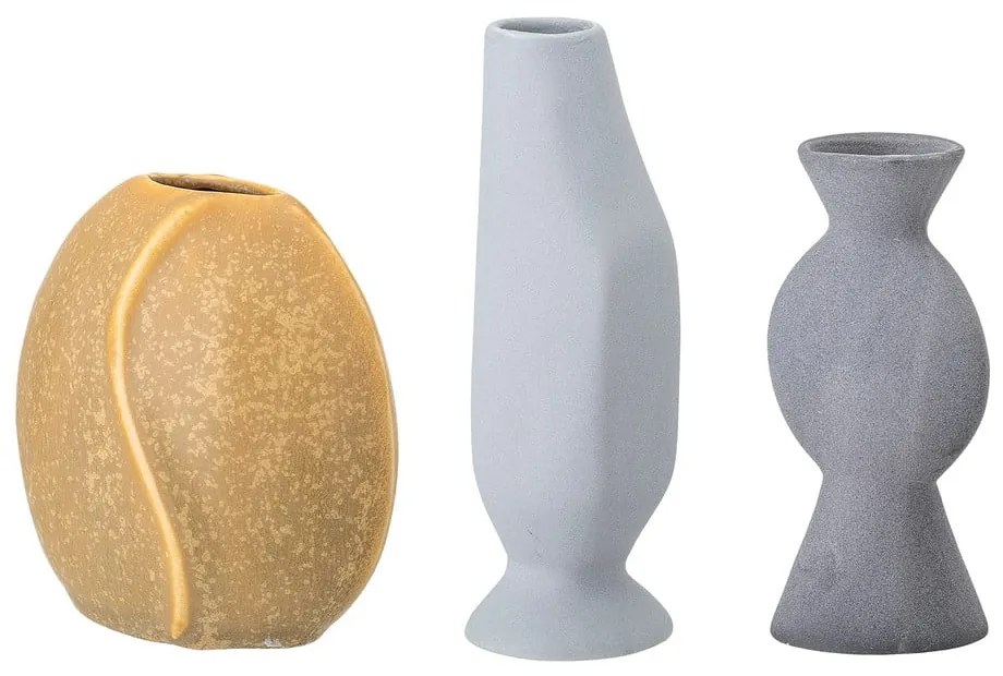 Kamionkowe ręcznie wykonane wazony zestaw 3 szt. (wysokość 12,5 cm) Miacecilia – Bloomingville