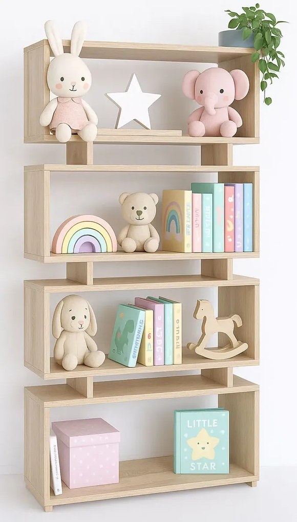 Dziecięcy regał ażurowy dąb sonoma K3-A45