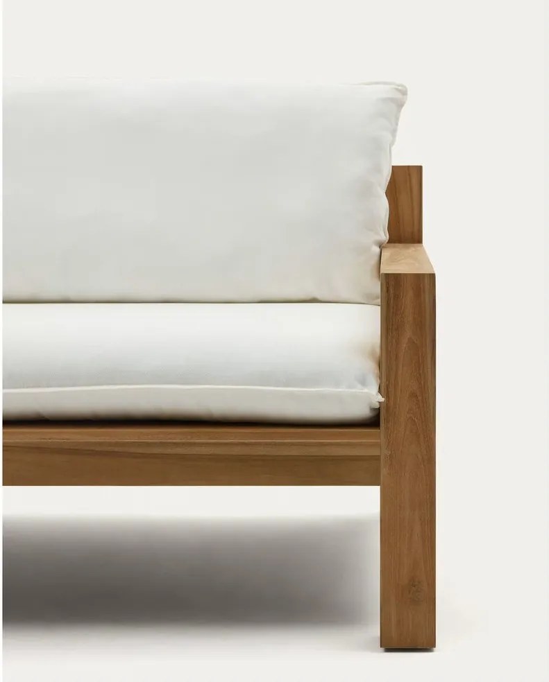 Biało-naturalna sofa ogrodowa z drewna tekowego Forcanera – Kave Home